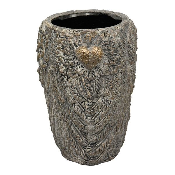 Bronzovo - hnědý antik obal na květináč/ váza Topf - 18*18*26 cm Exner