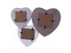 Dřevěný nástěnný fotorám ve tvaru srdcí Woodia na 3 fota - 32*2*25 cm / 7*7 / 6*9 / 9*9 cm