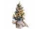 Zasněžený vánoční stromek v jutě se světýlky - Ø 14*30cm