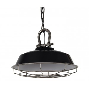 Černé závěsné kovové světlo Milan black - Ø 36*30 cm