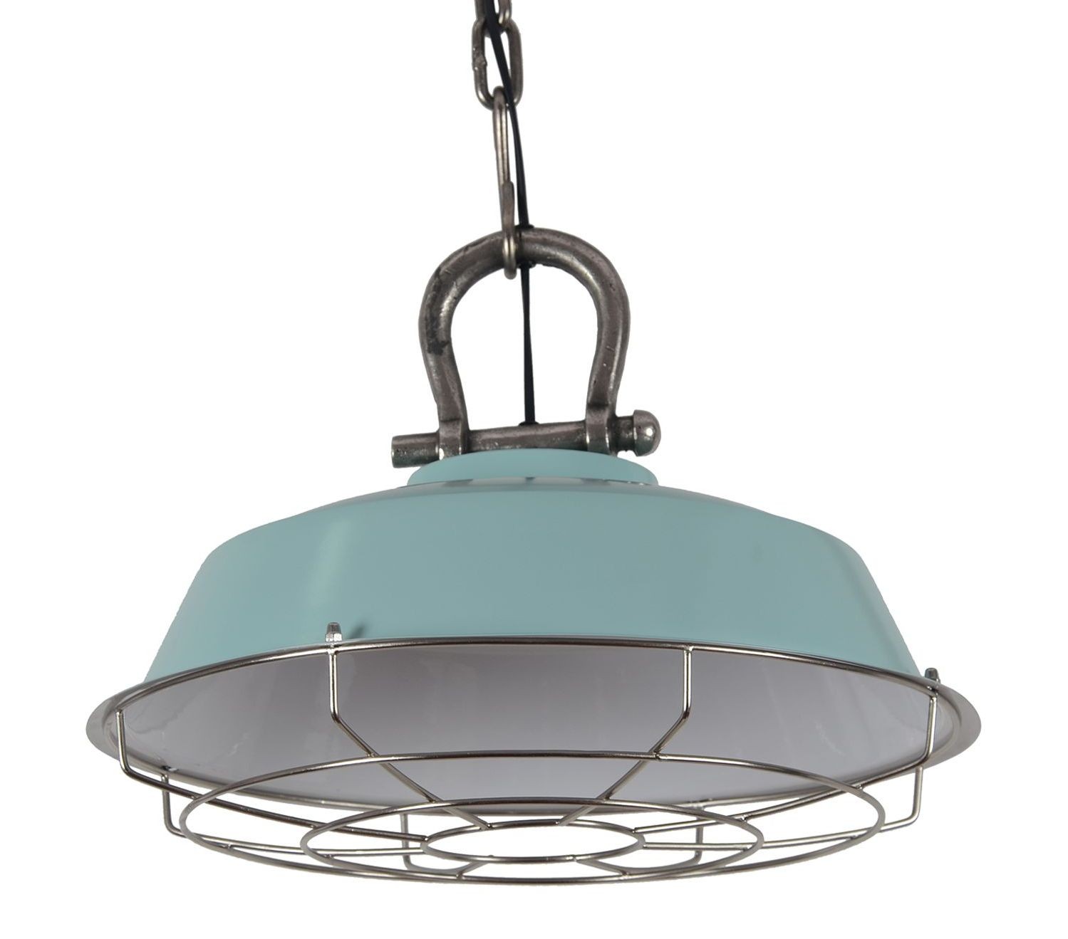 Zelené závěsné kovové světlo Milan vintage green - Ø 44*36 cm