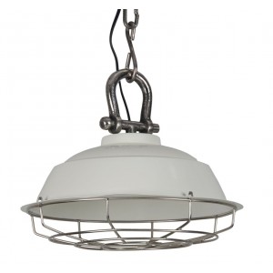 Krémové závěsné kovové světlo Milan creme - Ø 36*30 cm