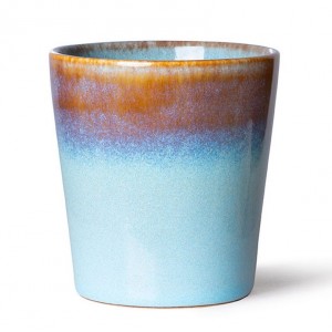 Modrý retro hrnek na kávu Coffee 70s Lagune - Ø7,5*8cm / 180ml 