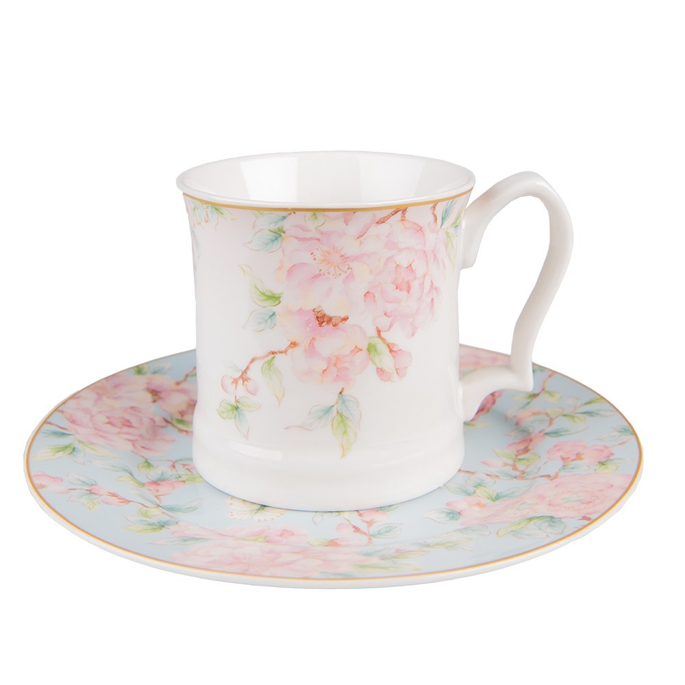 Porcelánový dezertní talířek s růžovými květy Rosa - Ø 19*2 cm