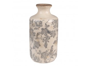 Keramická dekorační váza se šedými květy Mell French M - Ø10*21 cm