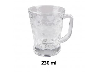 Transparentní skleněný hrnek na nápoj - 10*8*10 cm / 230 ml