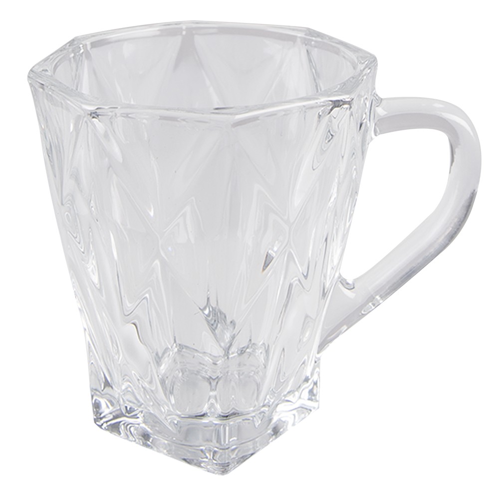 Transparentní skleněný hrnek na nápoj - 10*9*8 cm / 170 ml Clayre & Eef