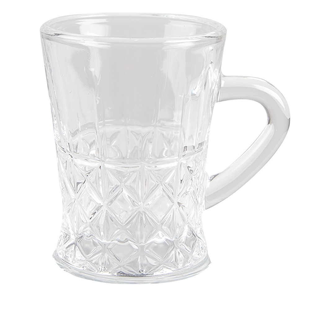 Transparentní skleněný hrnek na nápoj - 6*8*8 cm / 95 ml Clayre & Eef