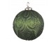 Zelená antik skleněná vánoční ozdoba koule - Ø 12*12 cm