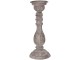 Šedý antik kovový svícen ArtFerro na širokou svíčku - Ø 12,5*33cm 