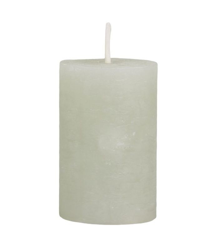 Zelená široká svíčka Rustic pillar verte - Ø 5*8cm Chic Antique