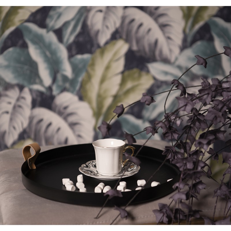 Bílý porcelánový šálek s barevným podšálkem Cuppie - Ø12*7 / 95 ml
