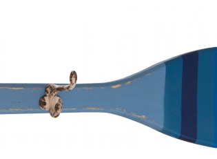 Modrý nástěnný věšák s patinou ve tvaru pádla Paddle - 140*11*17 cm