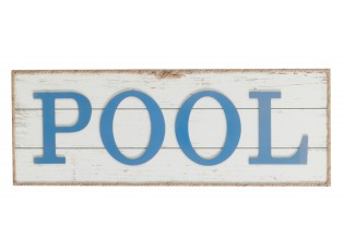 Nástěnná dřevěná cedule Pool - 72*3*28 cm