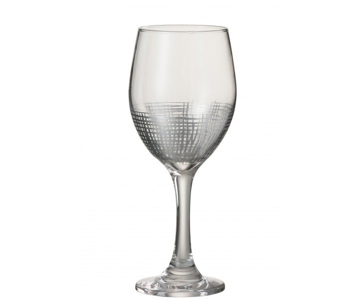 Sklenička na víno se stříbrnou mřížkou Silver Glass - Ø 8*21 cm