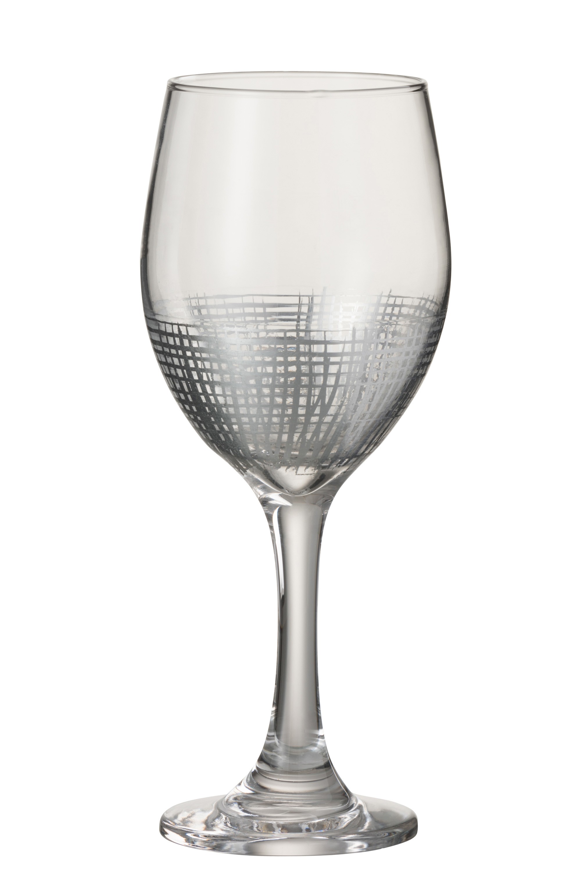 Levně Sklenička na víno se stříbrnou mřížkou Silver Glass - Ø 8*21 cm 86197
