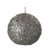 Champagne kulatá svíčka s glitry - Ø 8 cm / 15h