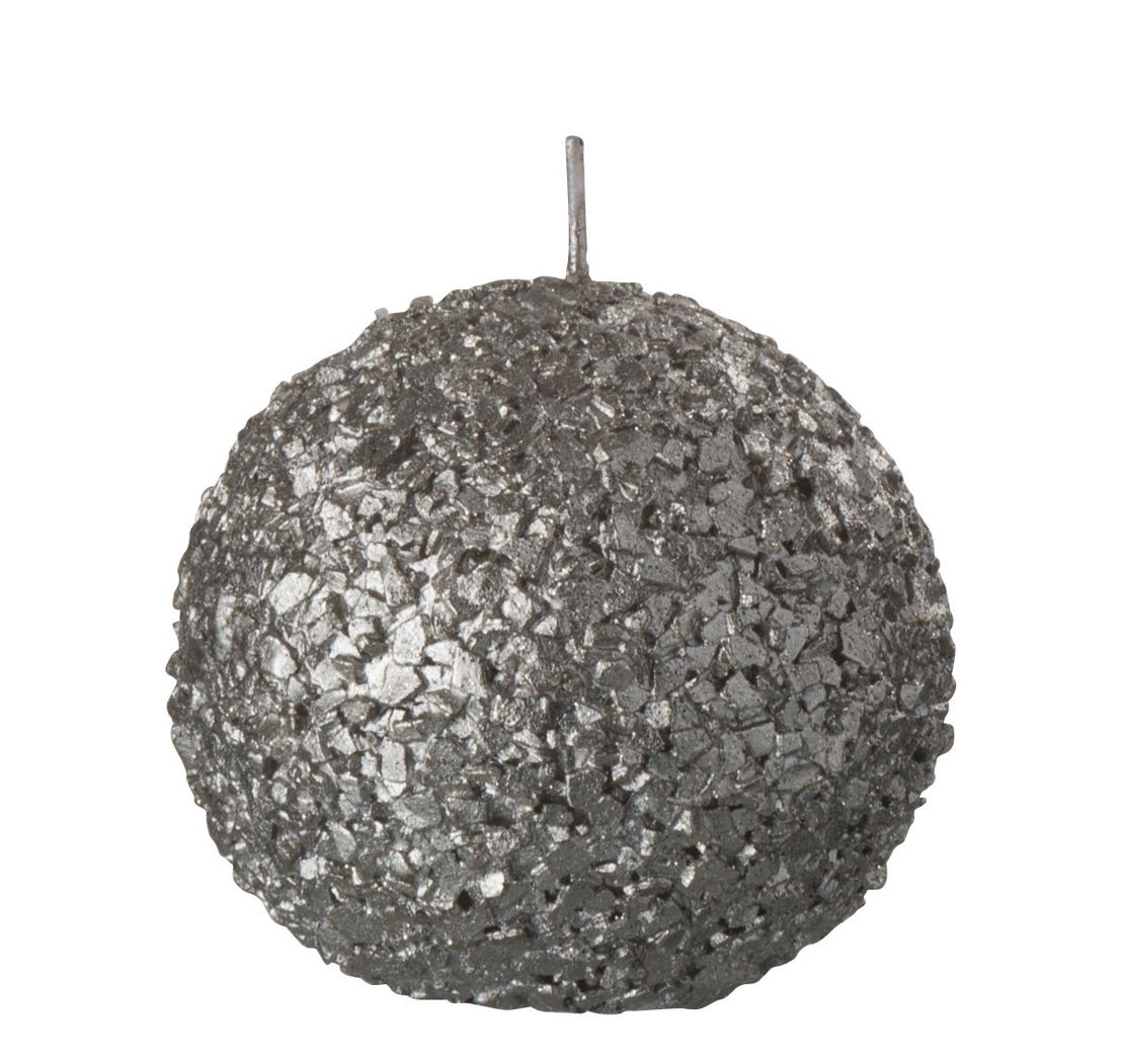 Champagne kulatá svíčka s glitry - Ø 8 cm / 15h