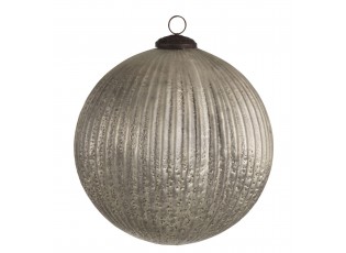 Stříbrná antik skleněná ozdoba koule XL - Ø 20 cm