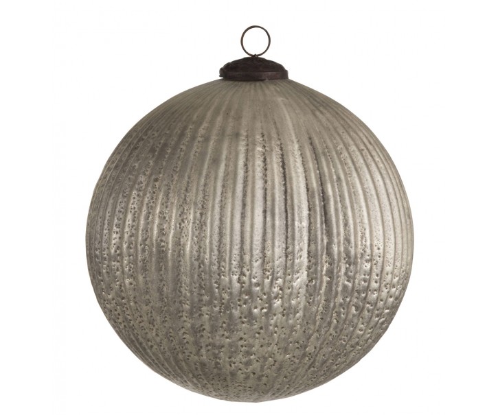 Stříbrná antik skleněná ozdoba koule XL - Ø 20 cm