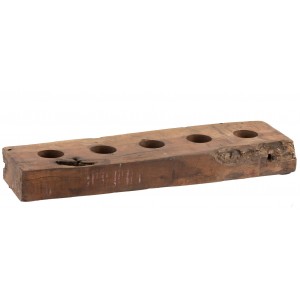 Dřevěný svícen z recyklovaného dřeva Fabroi - 58*10*8 cm