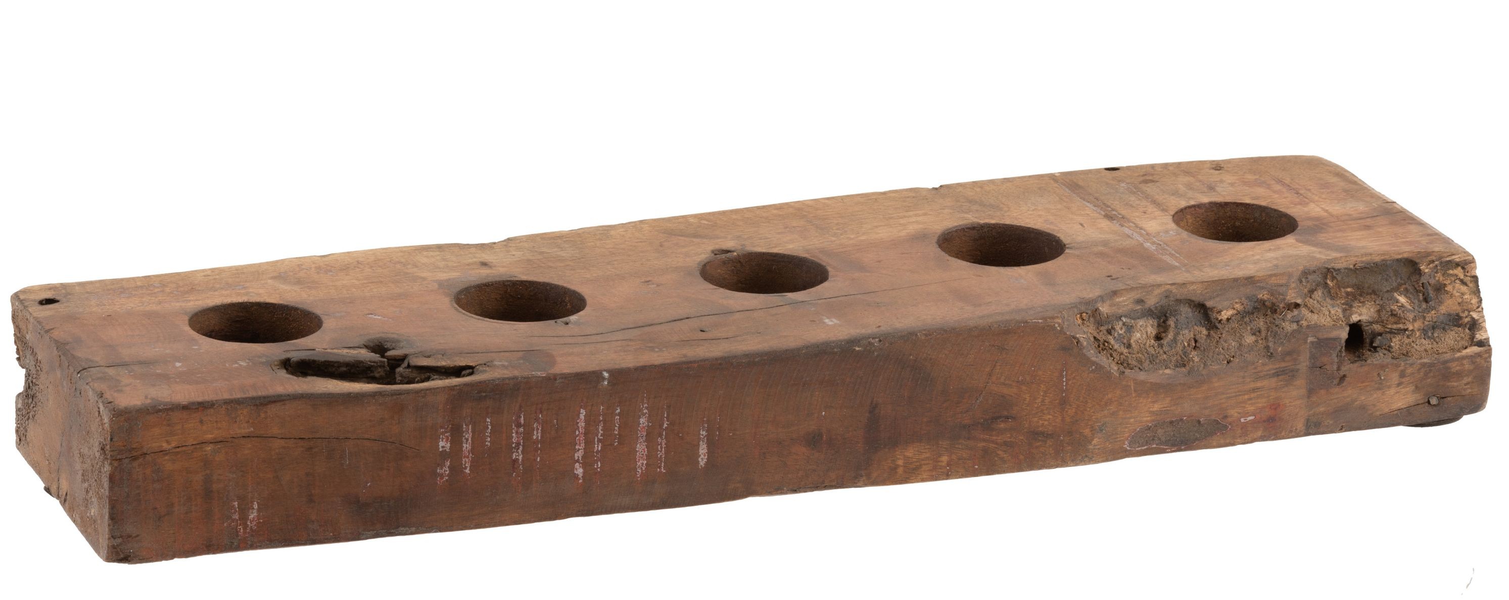 Dřevěný svícen z recyklovaného dřeva Fabroi - 58*10*8 cm