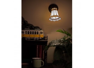 Nástěnná lampa Tiffany s bílým stínidlem BrownLine - 17*12*23 cm E14/max 1*40W