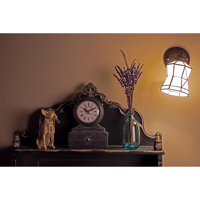 Bílá nástěnná tiffany lampa Cubi - 17*12*23 cm E14/max 1*40W