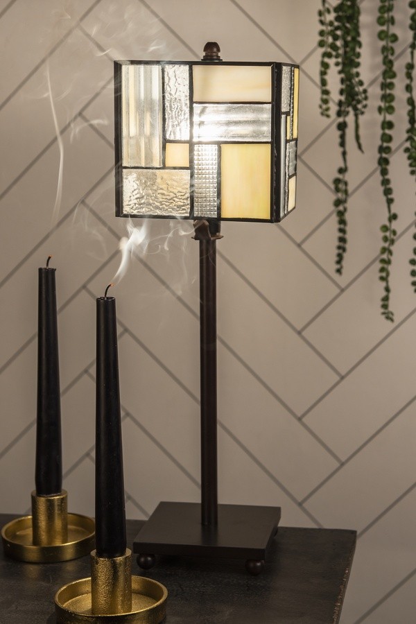 Stolní lampa Tiffany Cubio - 13*13*18 cm E14/max 1*25W