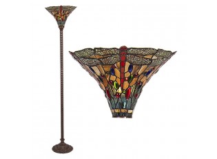 Stojací vitrážová lampa Tiffany Dragonfly – Ø 38*186 cm E27/max 1*60W