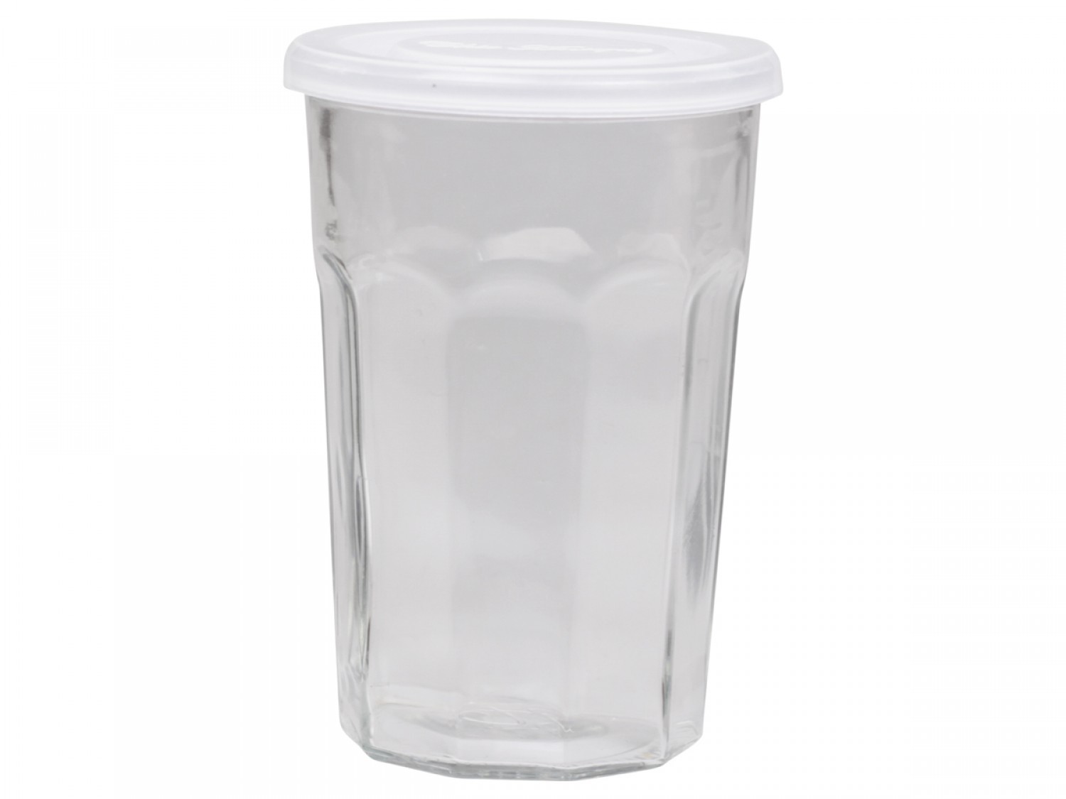 Sklenička s dekorem a víčkem French glass - Ø9,5*14 cm / 0,5l