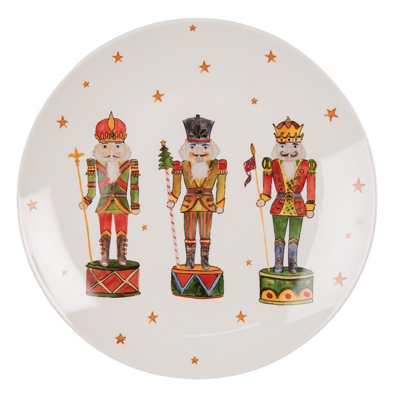 Porcelánový dezertní talířek s Louskáčky Happy Little Christmas  - Ø 20 cm Clayre & Eef