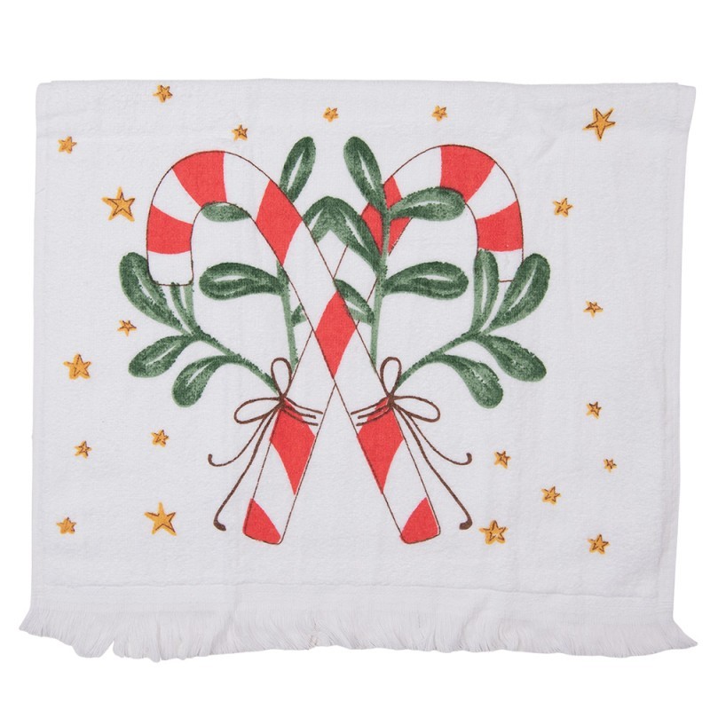 Froté ručník s lízátky Happy Little Christmas - 40*66cm Clayre & Eef