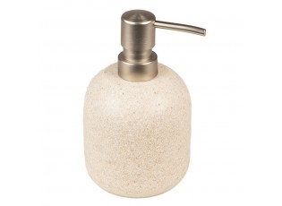 Béžový keramický zásobník na tekuté mýdlo  - Ø 8*14 cm