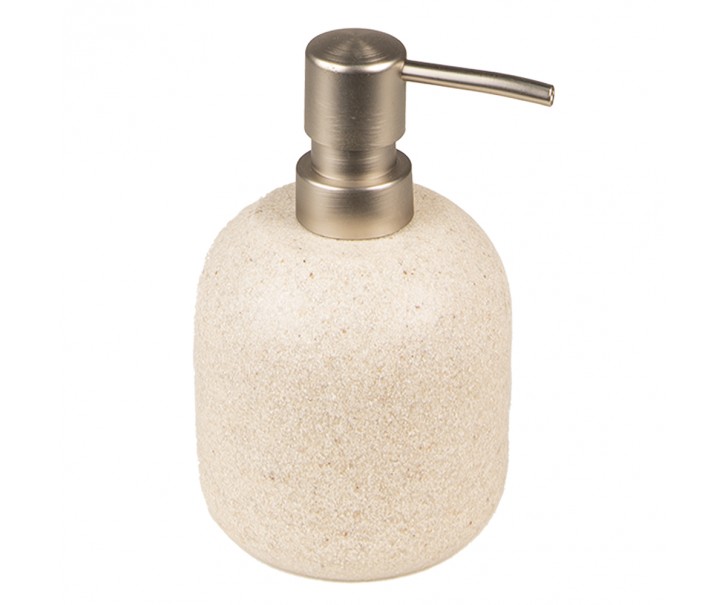 Béžový keramický zásobník na tekuté mýdlo - Ø 8*14 cm