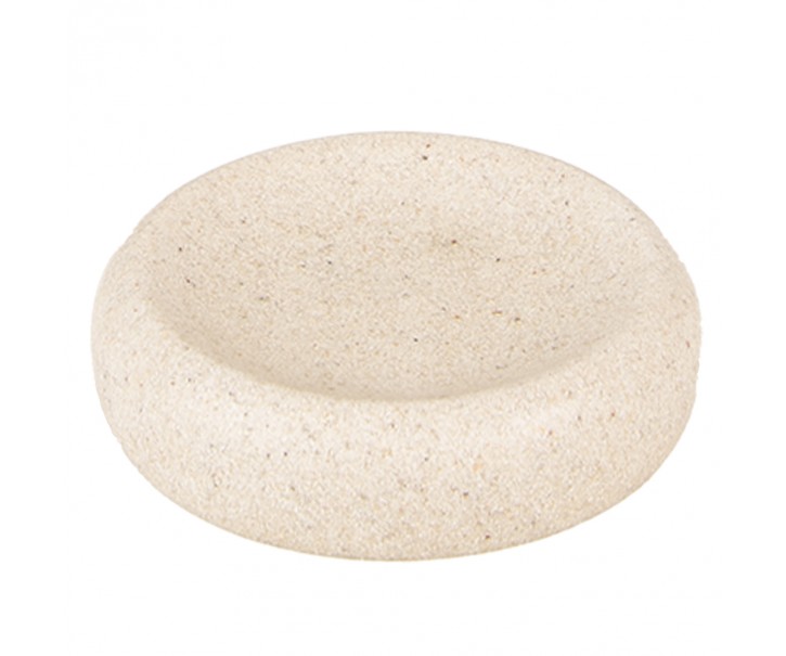 Béžová kulatá keramická miska na mýdlo Fyo - Ø11*3 cm