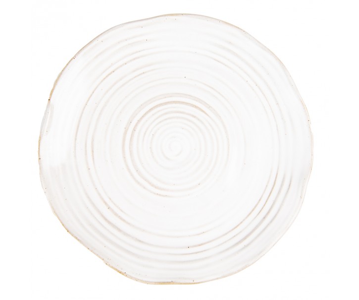 Béžový keramický dezertní talíř Groa - Ø 18*2 cm