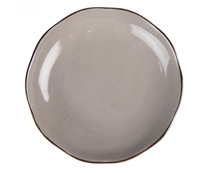 Šedý keramický jídelní talíř Bilo - Ø 27*3 cm