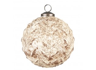 Béžovo-hnědá skleněná vánoční ozdoba koule - Ø12*12 cm