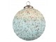 Béžovo-tyrkysová vánoční skleněná ozdoba koule XL - Ø 15*15 cm