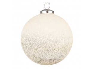 Béžovo-hnědá skleněná vánoční ozdoba koule - Ø 12*12 cm