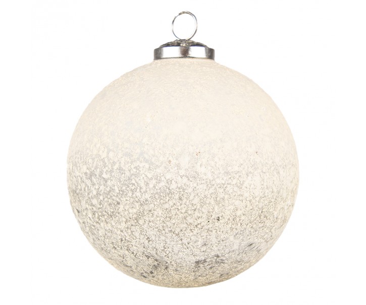 Béžovo-hnědá skleněná vánoční ozdoba koule - Ø 12*12 cm