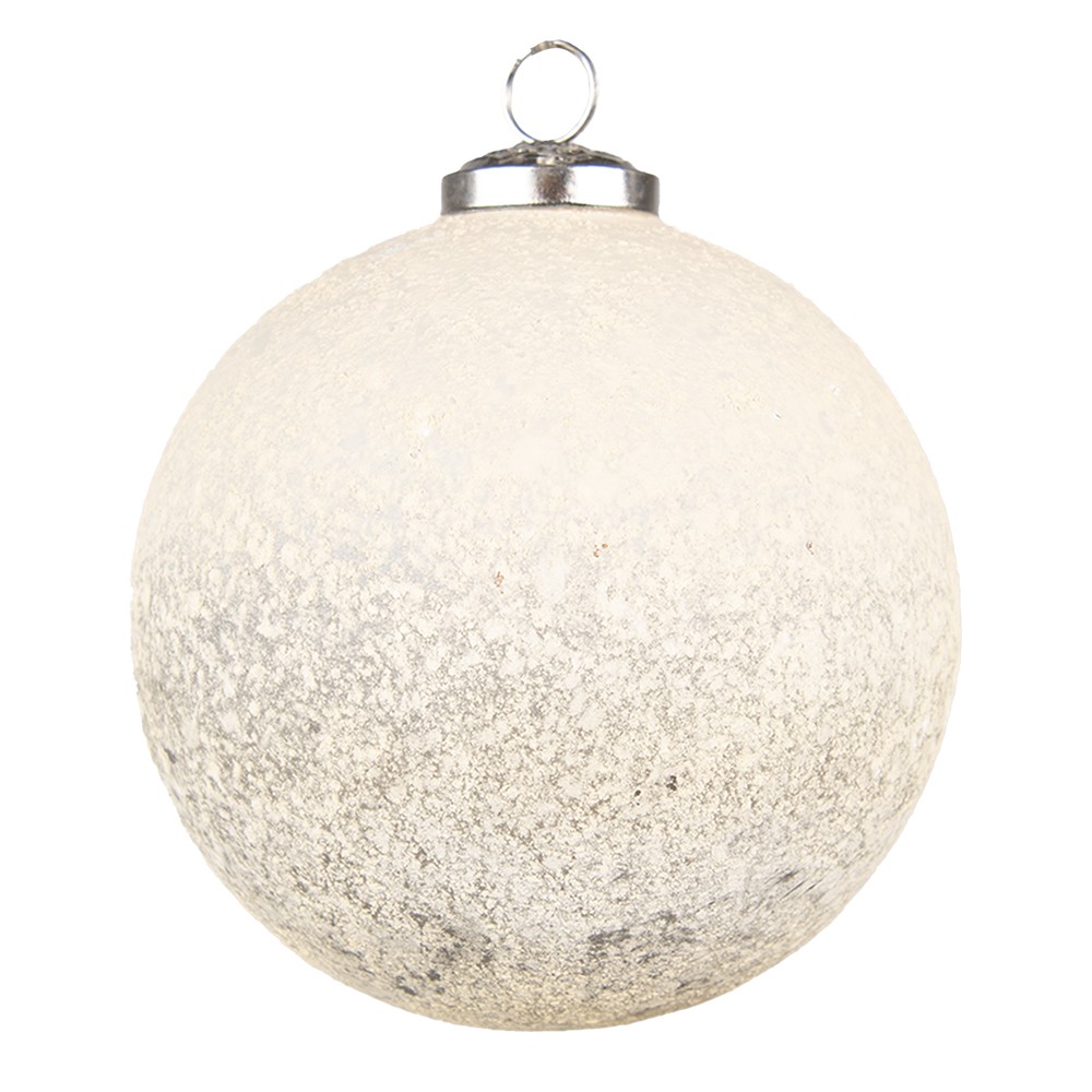 Béžovo-hnědá skleněná vánoční ozdoba koule - Ø 12*12 cm 6GL3735