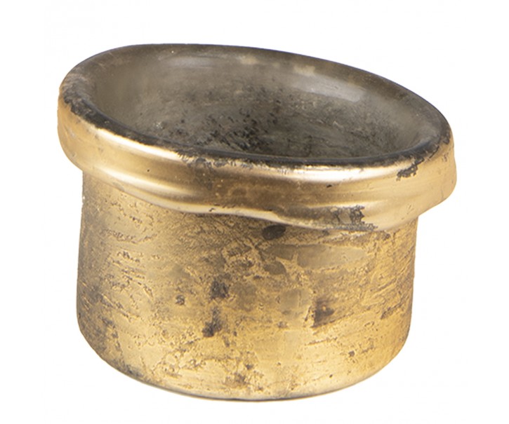 Zlatý skleněný svícen na čajovou svíčku - Ø 8*6 cm