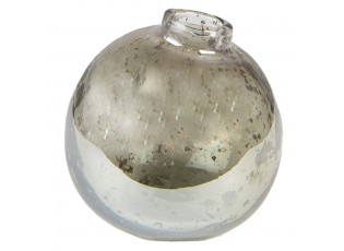 Skleněná zelená kulatá foukaná váza Sandy I - Ø 10*10 cm