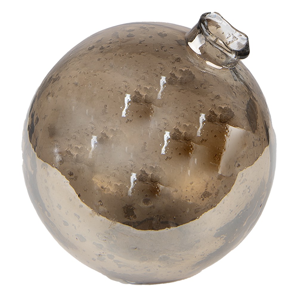 Skleněná hnědá kulatá foukaná váza Sandy I - Ø 13*13 cm Clayre & Eef
