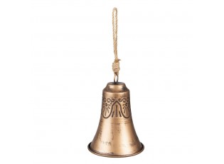 Měděný antik závěsný dekorativní kovový zvonek - Ø 11*15 cm
