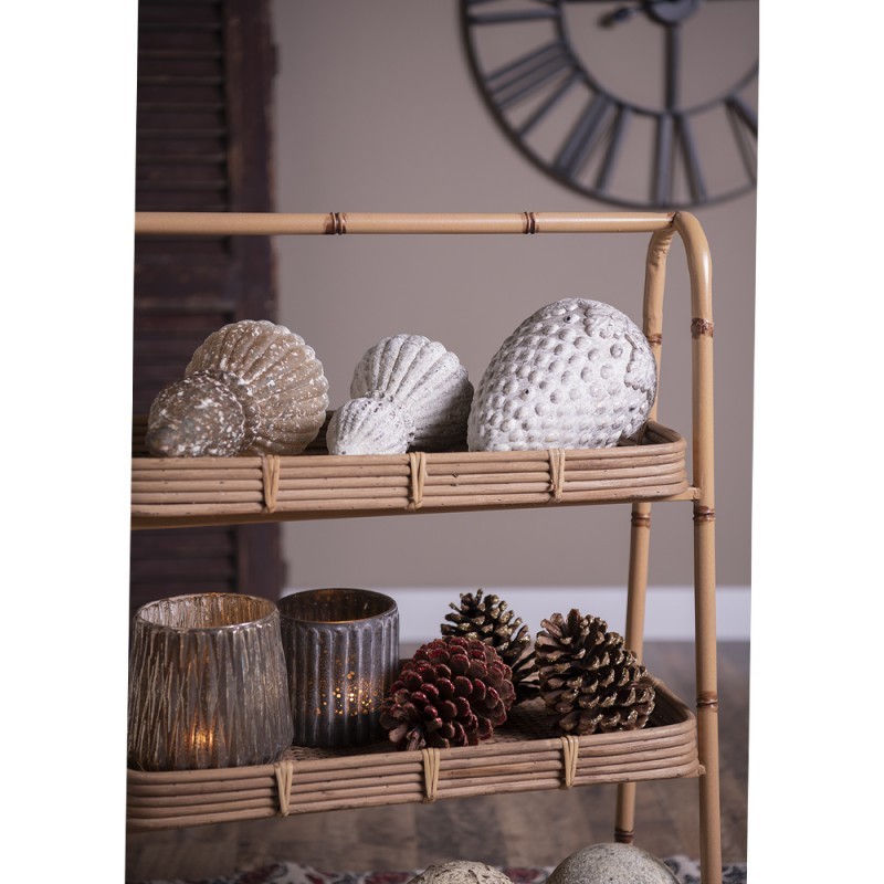 Bílá antik skleněná ozdoba baňka XL - Ø12*21 cm
