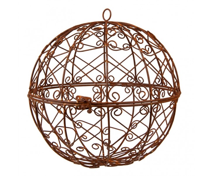 Rezavá kovová dekorační koule s otvíráním Loren - Ø 30 cm