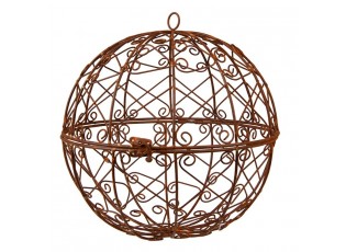 Rezavá kovová dekorační koule s otvíráním Loren - Ø 25 cm